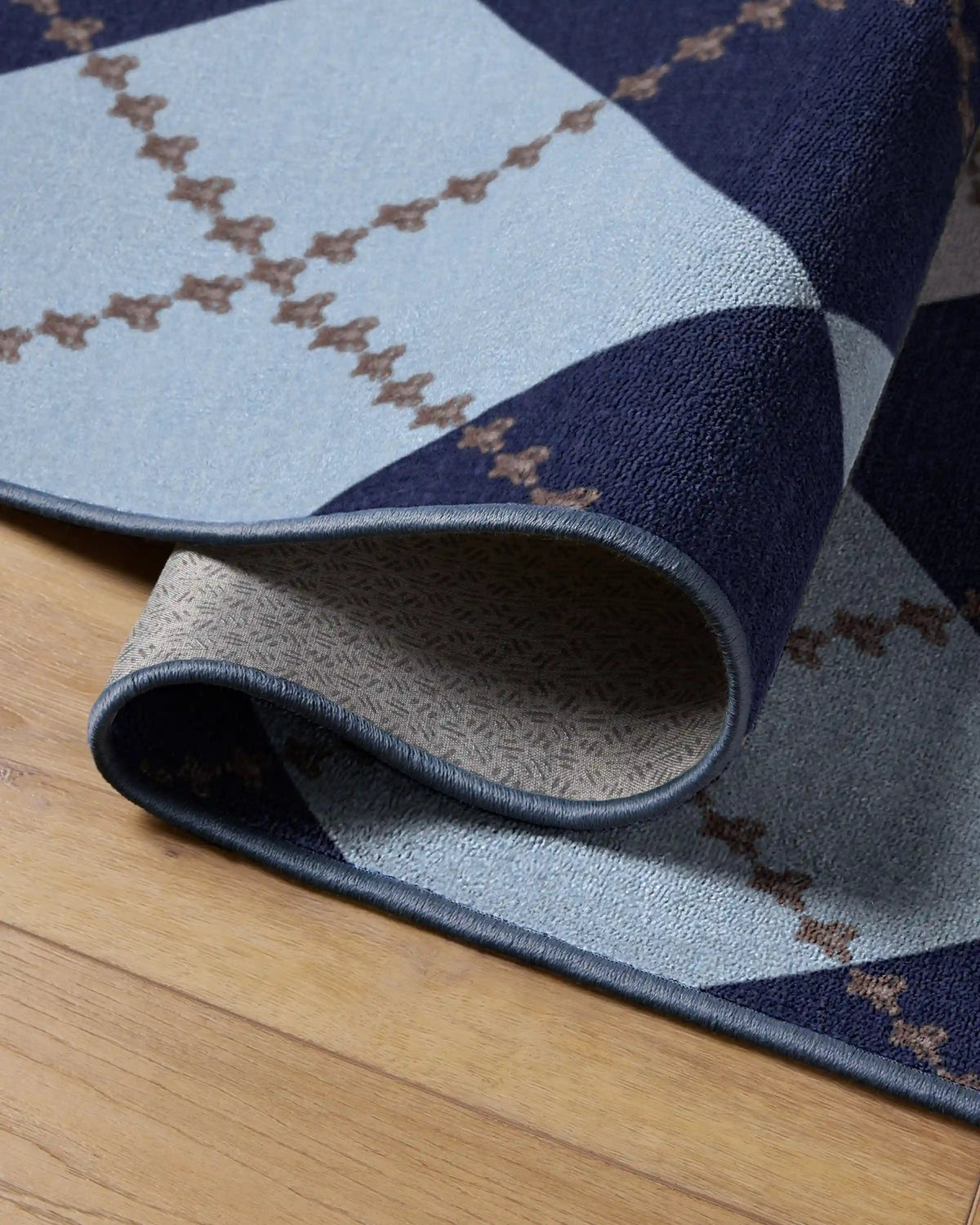 Teddy Bear Argyle Navy & Blue Rug by Humberto Leon