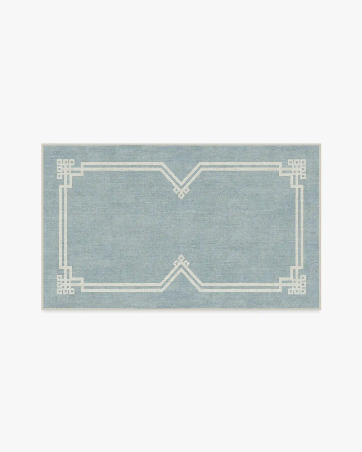 Chrysler Border Chambray Blue Rug by The Hiltons