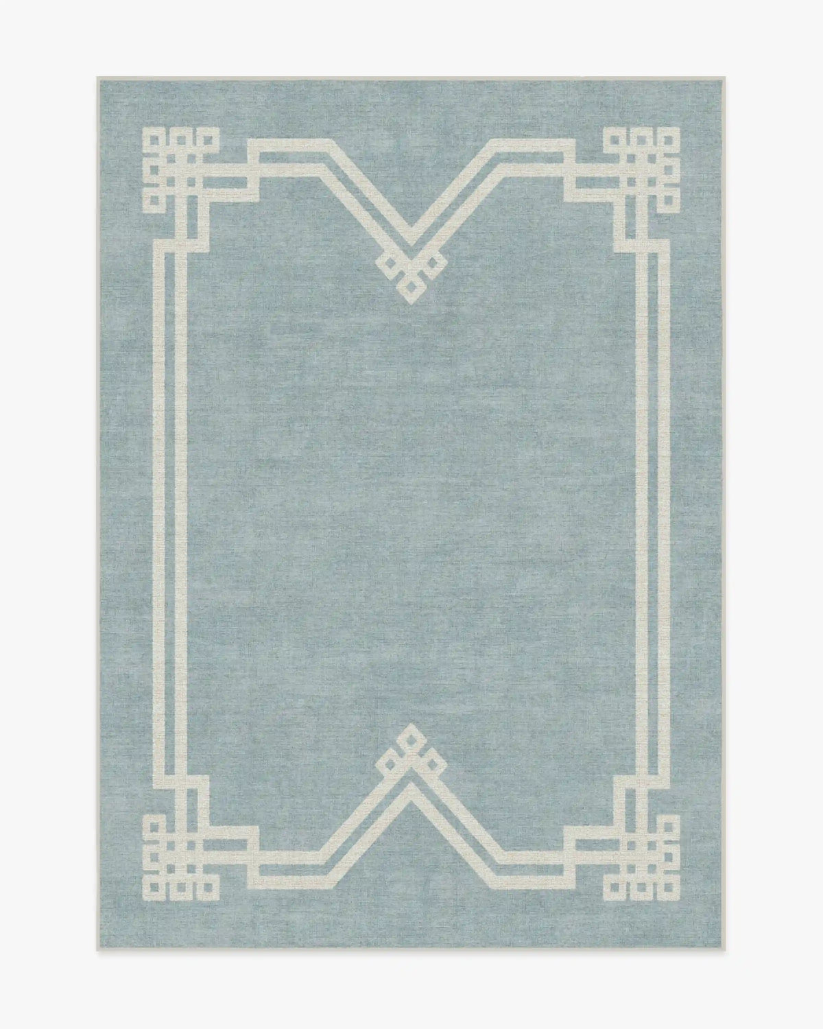 Chrysler Border Chambray Blue Rug by The Hiltons