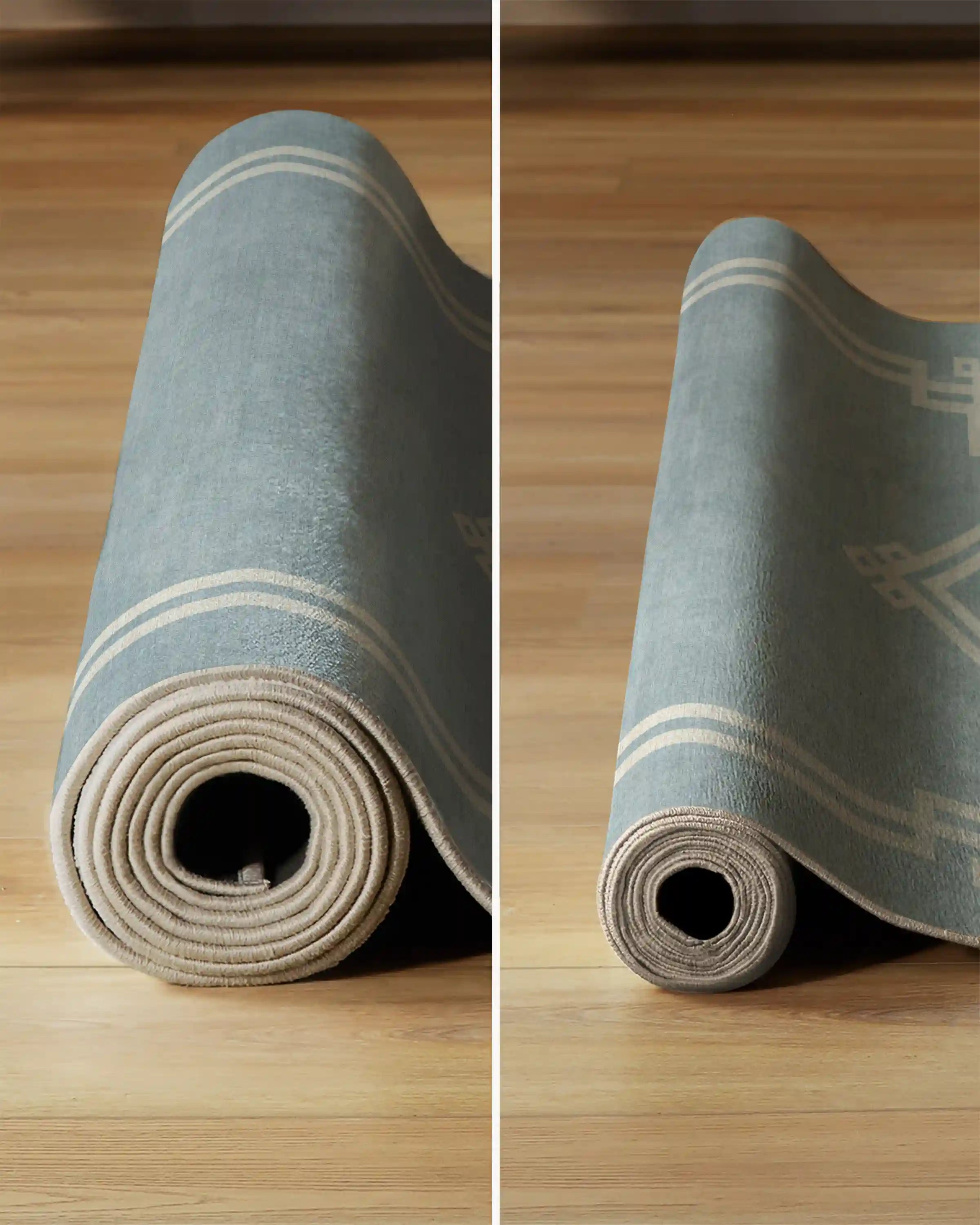 Chrysler Border Chambray Blue Rug by The Hiltons