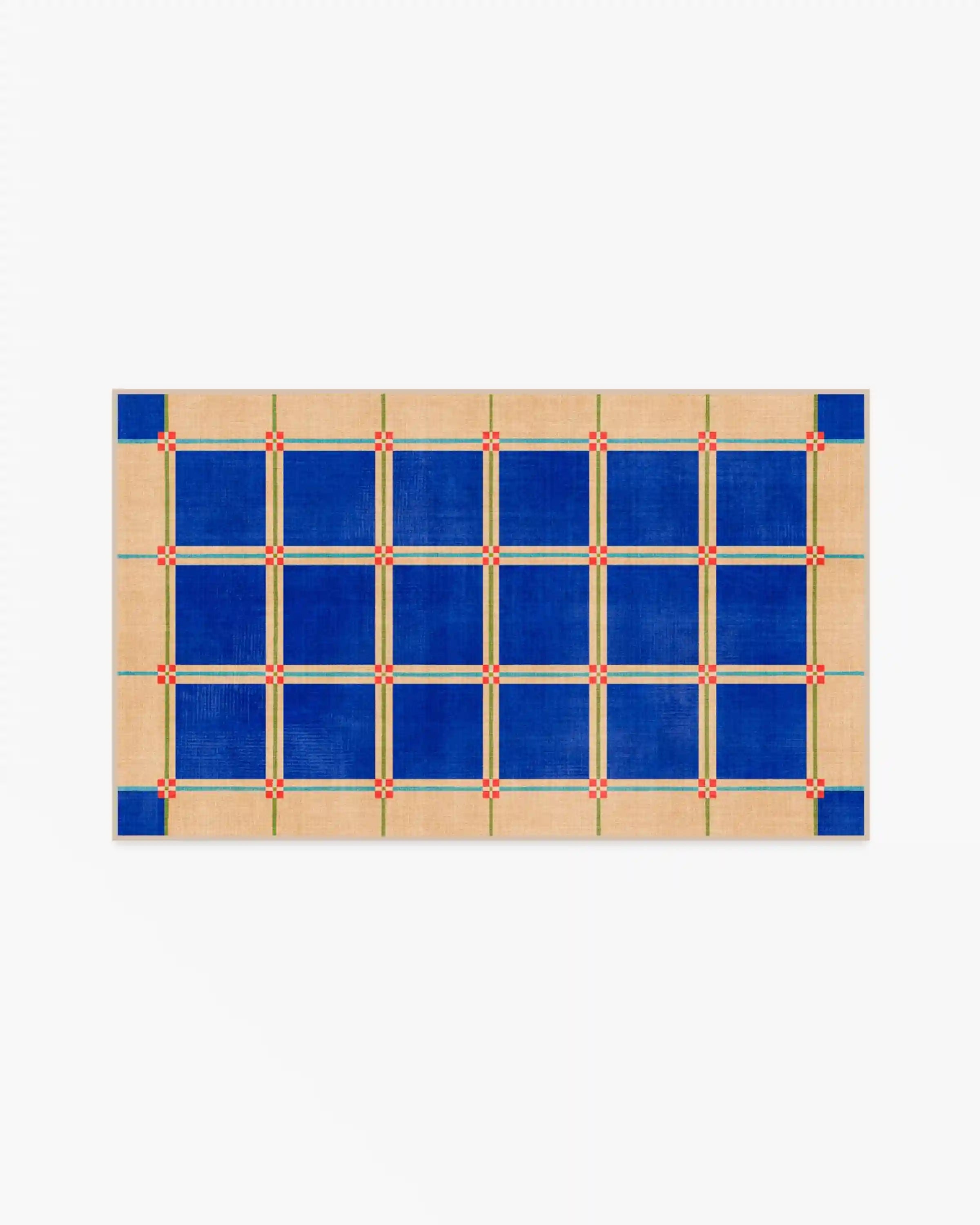 This House Is a Home Blue Rug by Dan Pelosi