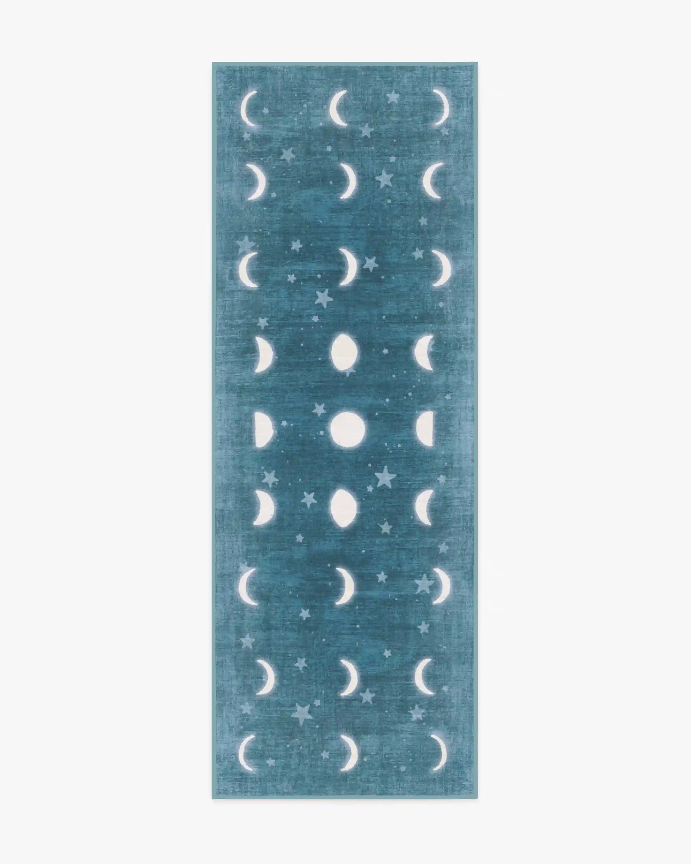 To The Moon And Back Soft Teal Rug by Humberto Leon