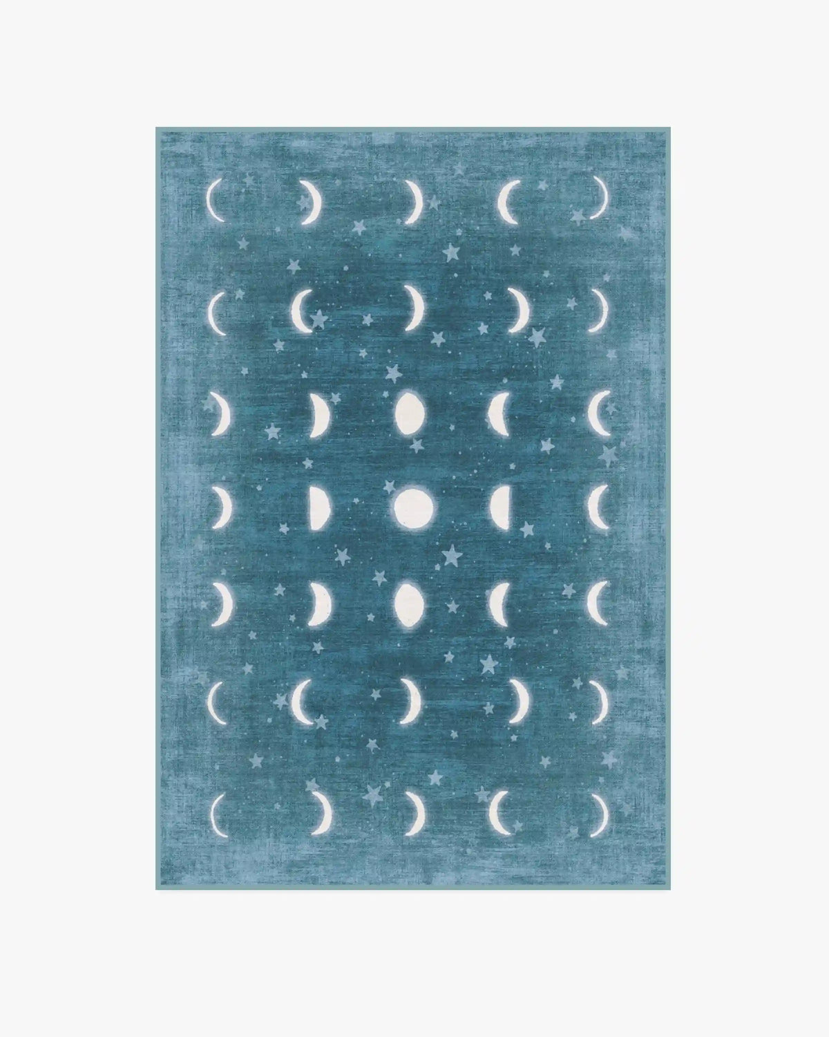 To The Moon And Back Soft Teal Rug by Humberto Leon