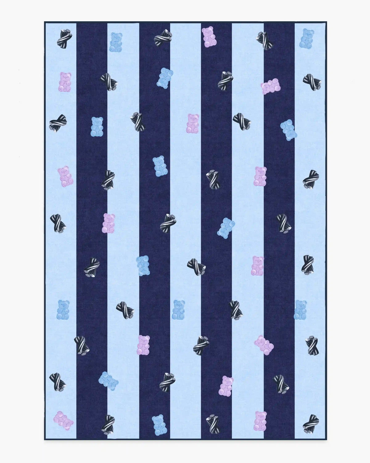 Todd Stripe Gummy Blue & Navy Rug by Humberto Leon