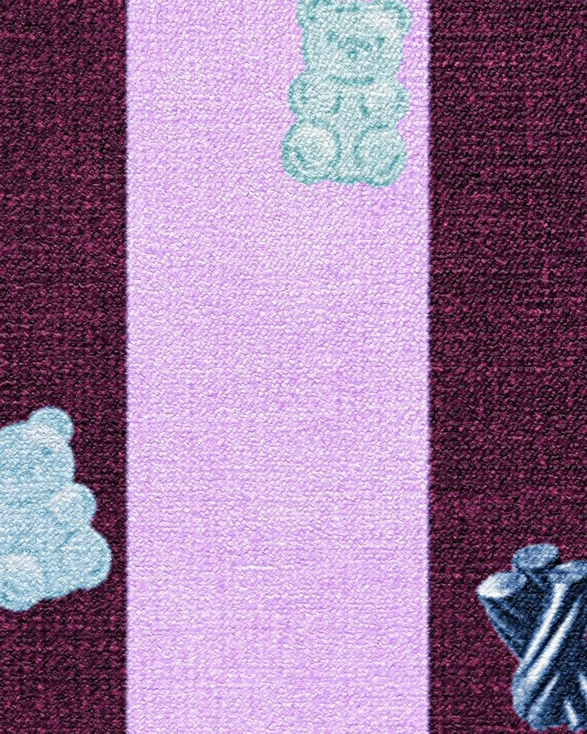 Todd Stripe Gummy Pink & Burgundy Rug by Humberto Leon