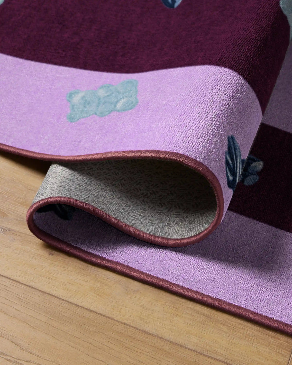 Todd Stripe Gummy Pink & Burgundy Rug by Humberto Leon