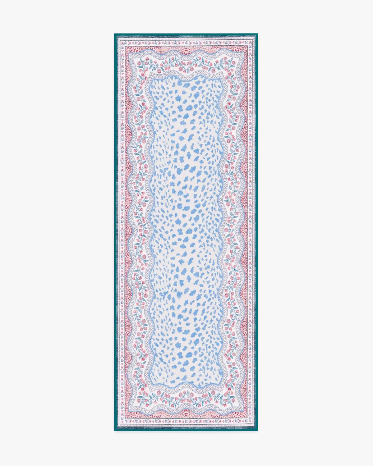 Wendy Animal Border Blue & Pink Rug by Humberto Leon