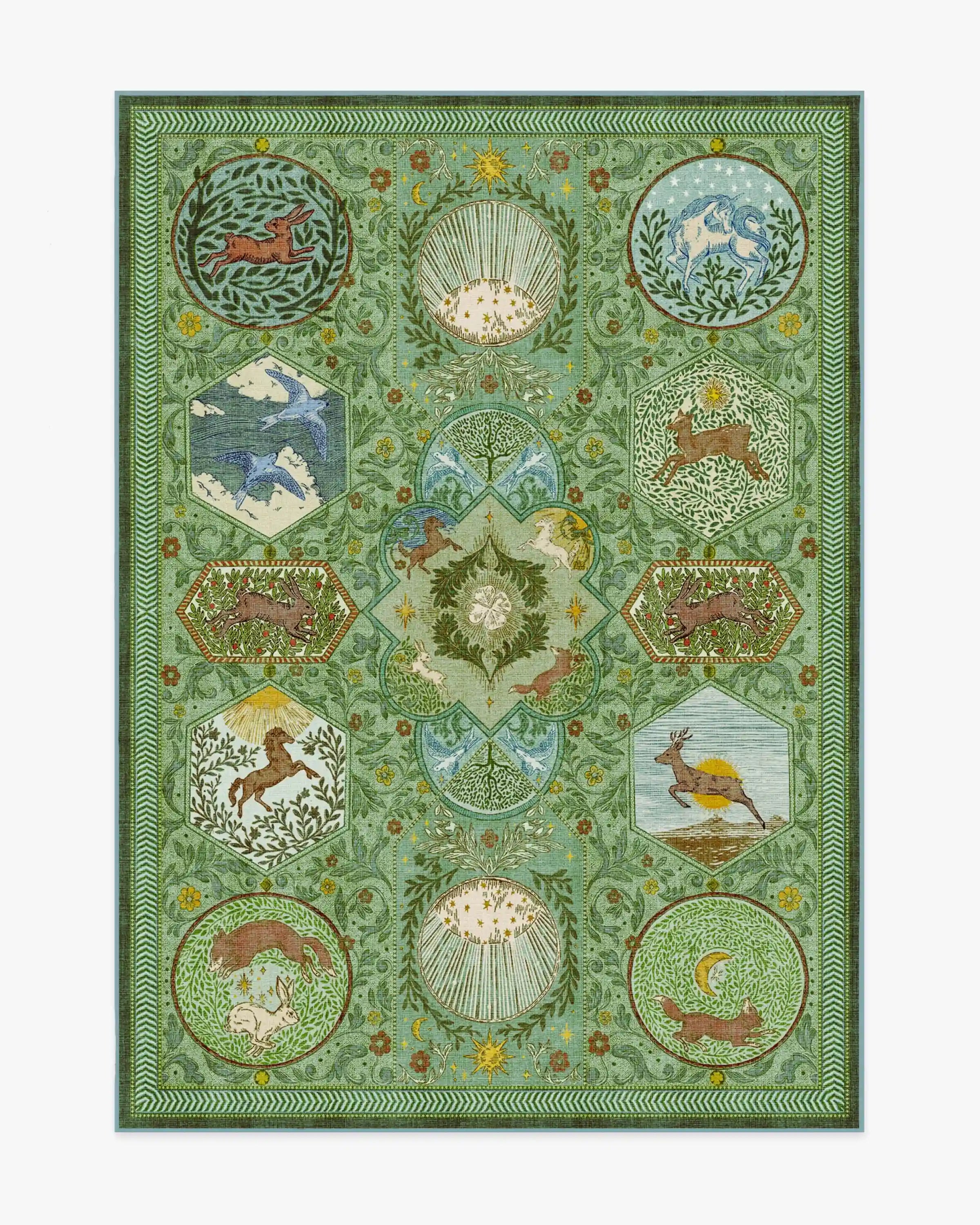 Woodland Wanderer Green Rug