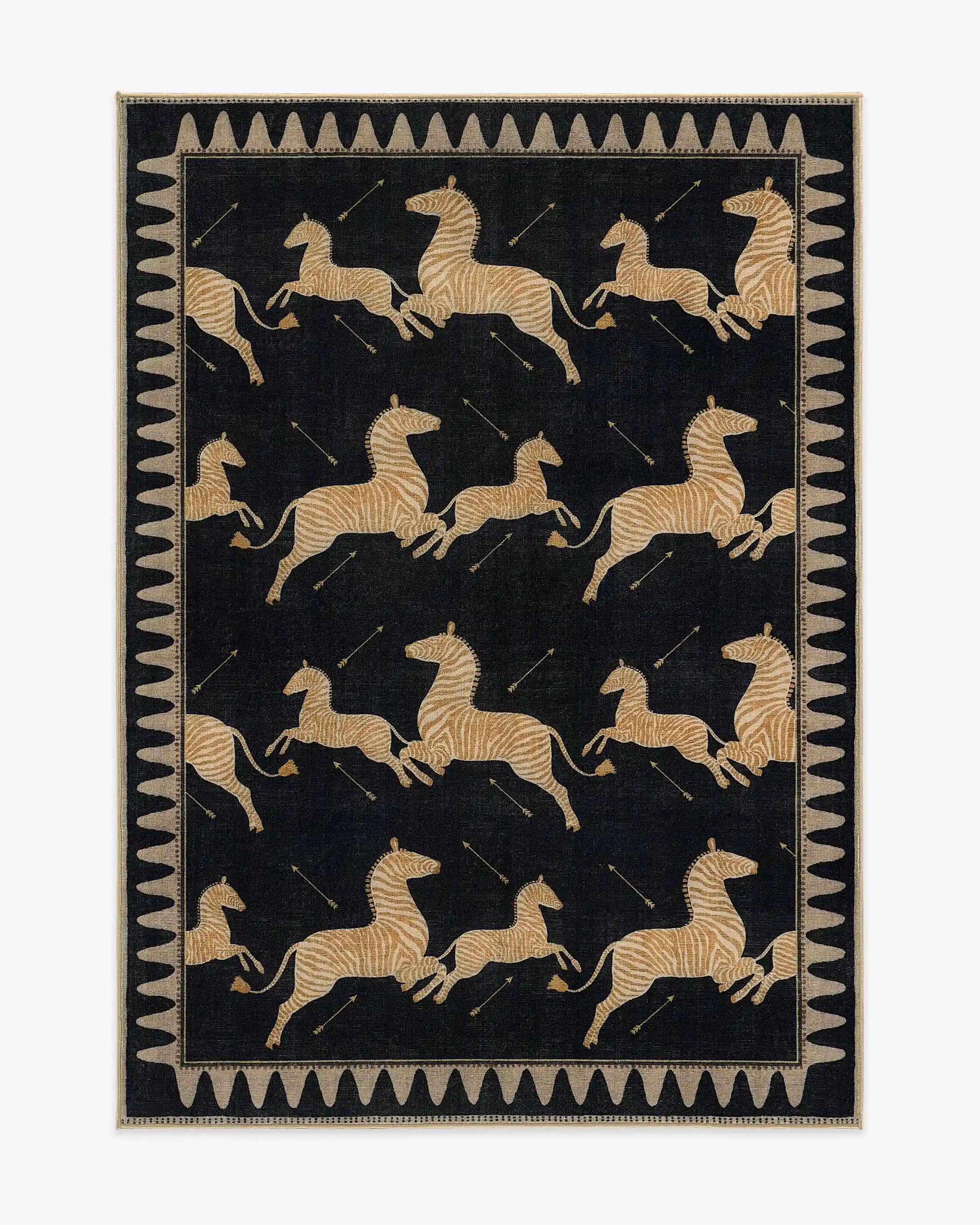 Zebras Black & Natural Rug by Scalamandré