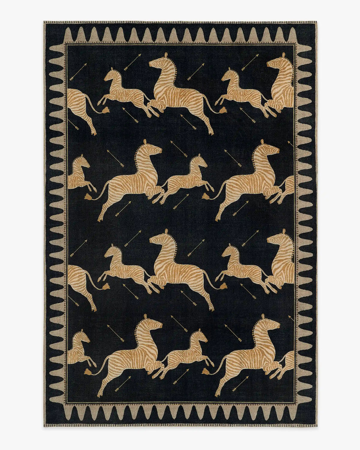 Zebras Black & Natural Rug by Scalamandré