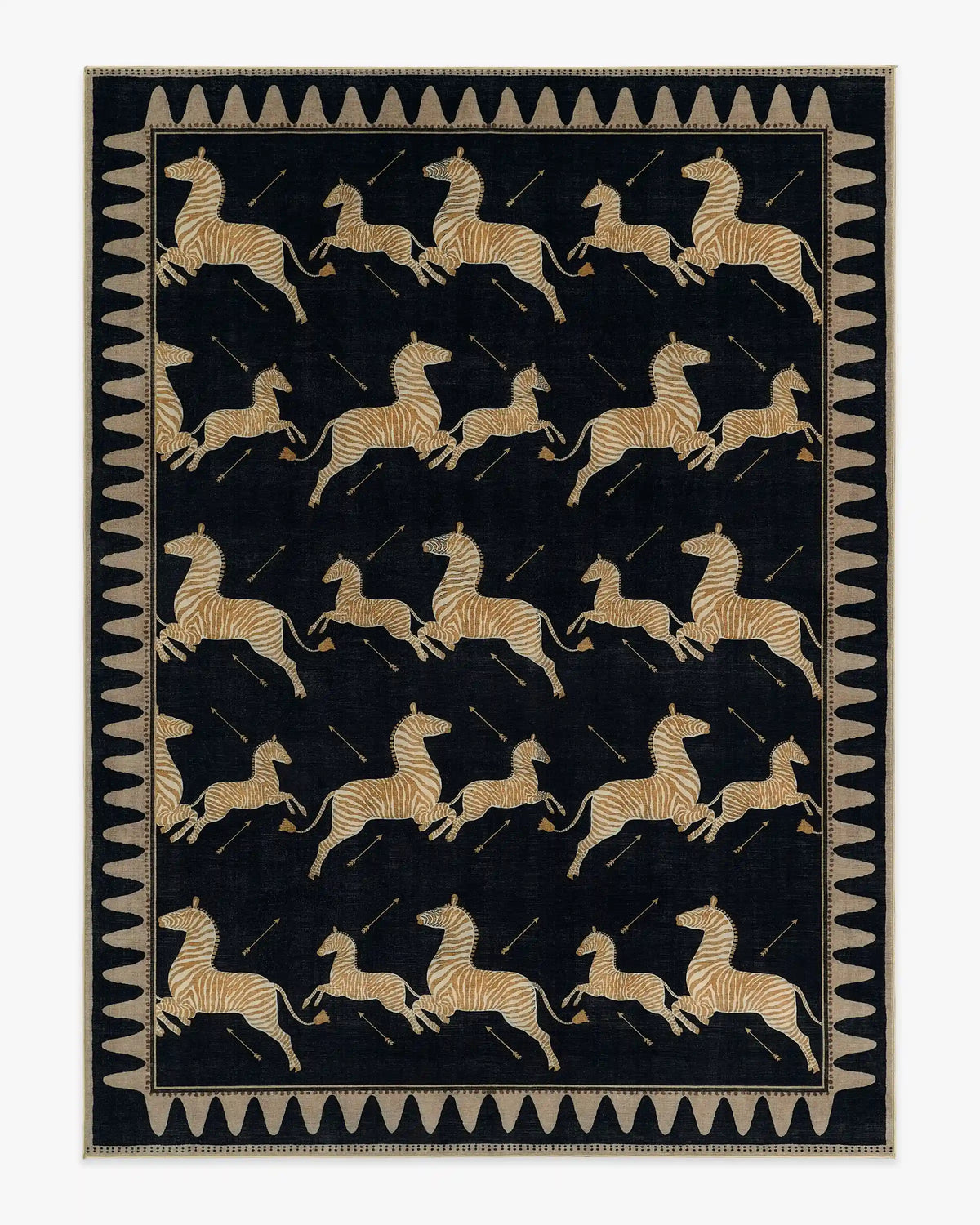 Zebras Black & Natural Rug by Scalamandré