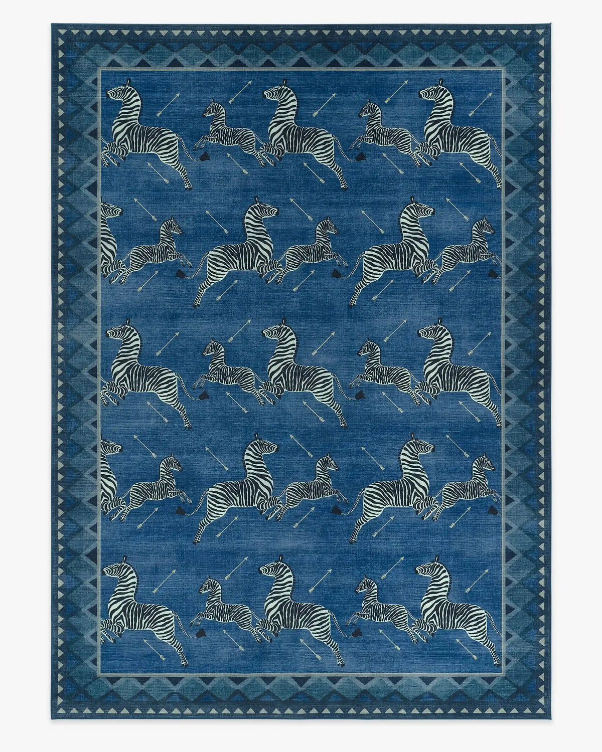 Zebras Blue Rug by Scalamandré