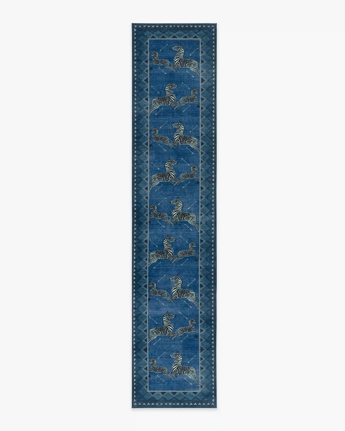 Zebras Blue Rug by Scalamandré