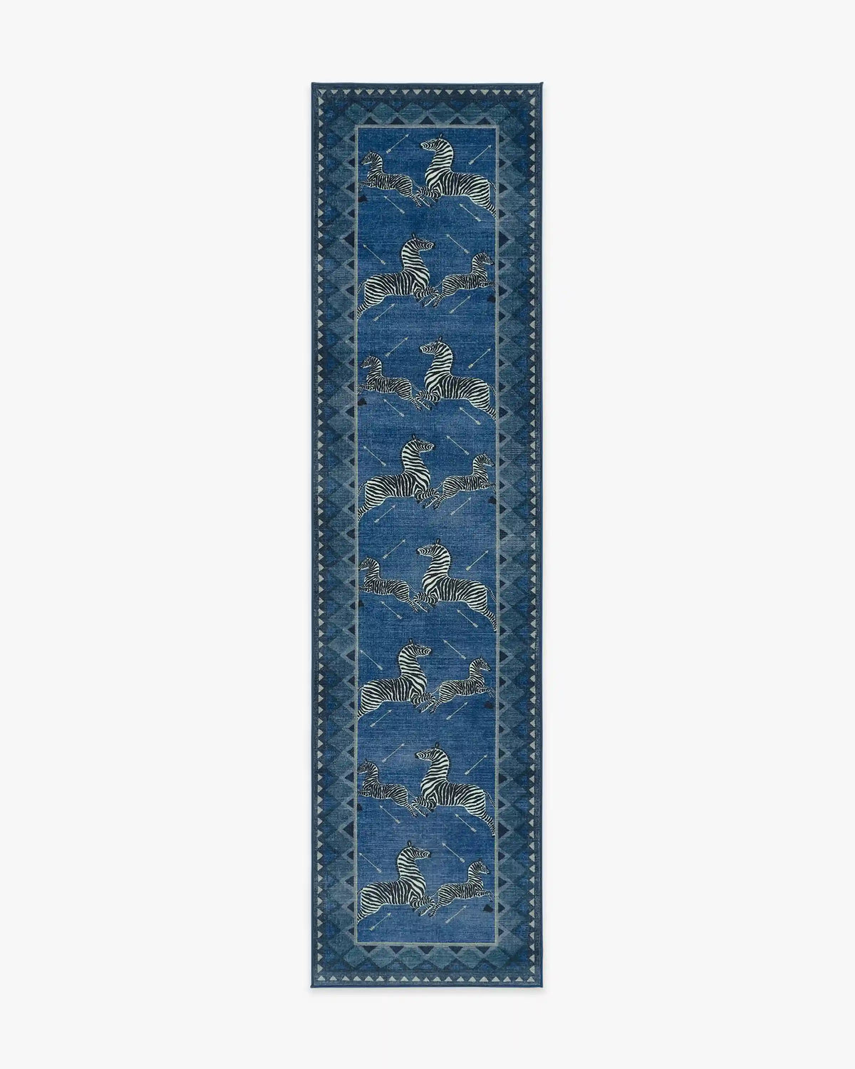 Zebras Blue Rug by Scalamandré