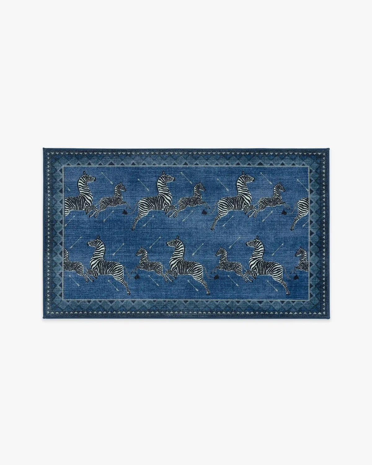 Zebras Blue Rug by Scalamandré
