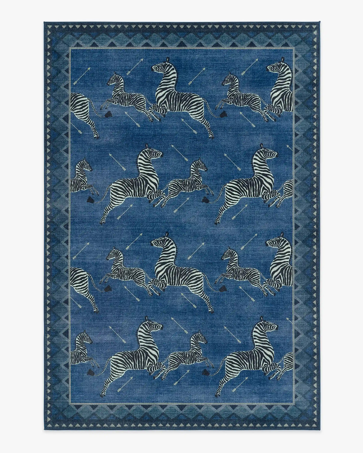 Zebras Blue Rug by Scalamandré