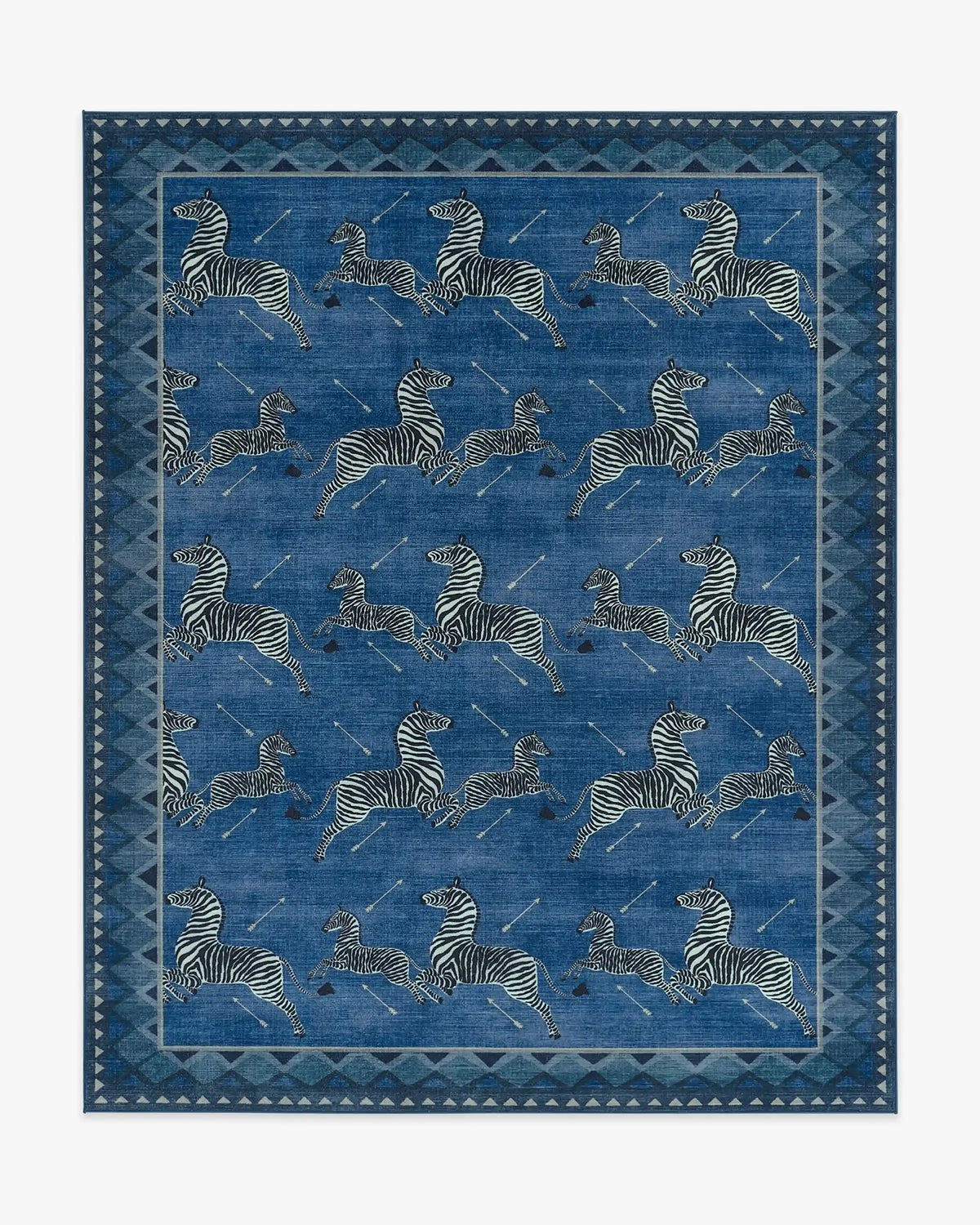 Zebras Blue Rug by Scalamandré