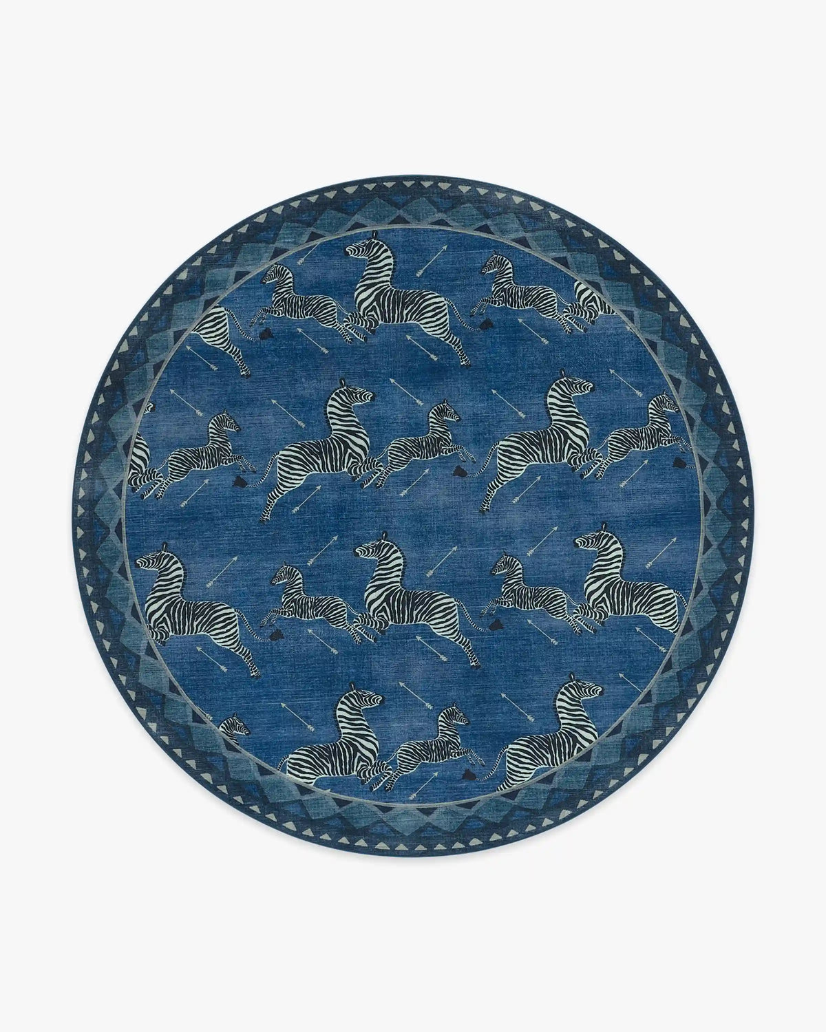 Zebras Blue Rug by Scalamandré