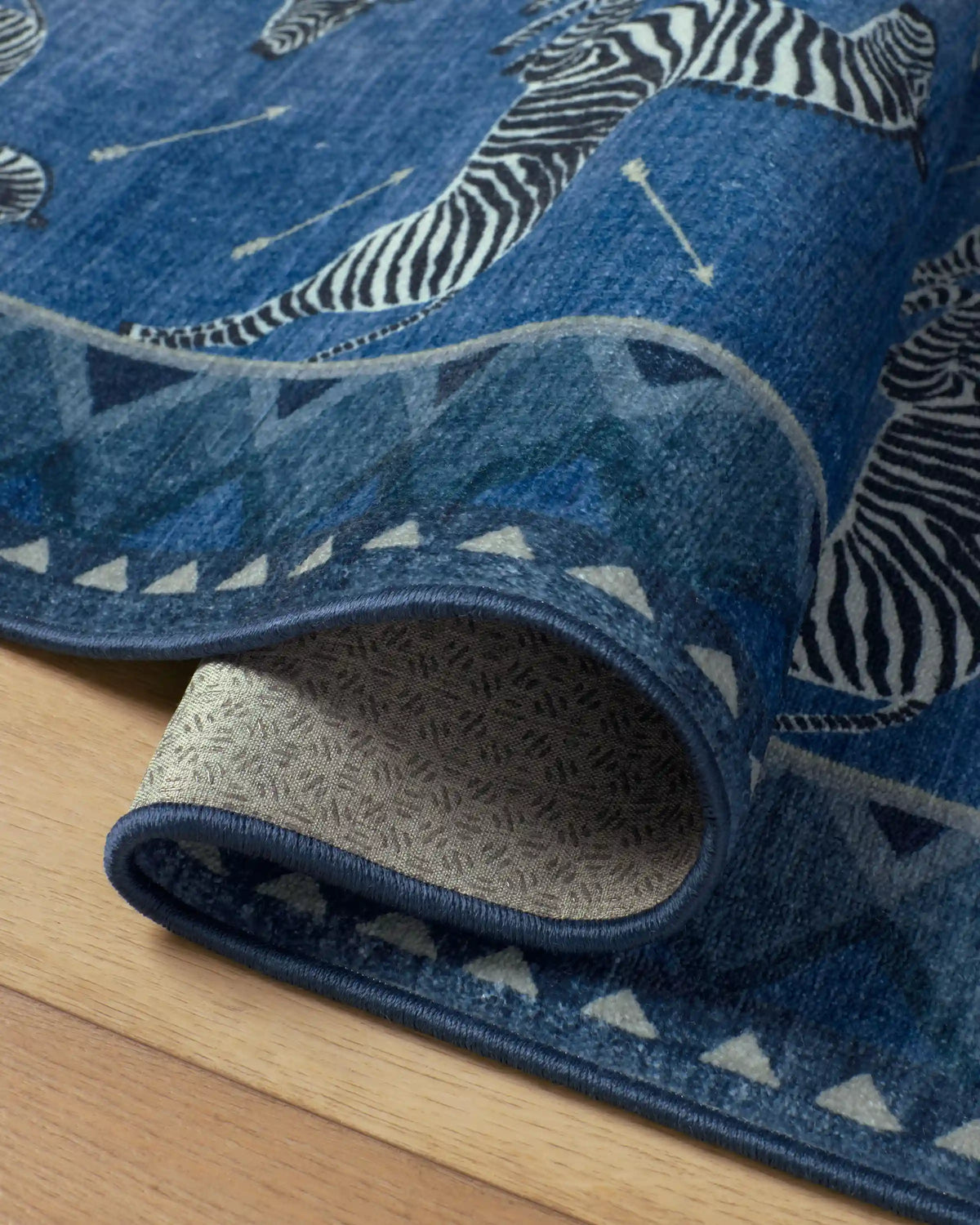Zebras Blue Rug by Scalamandré