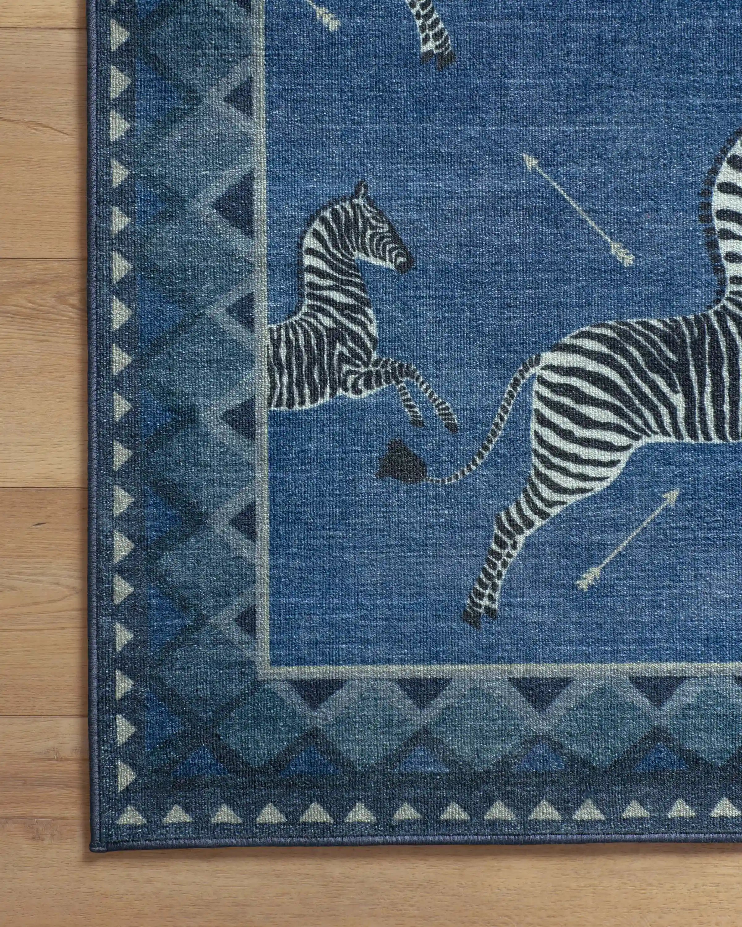 Zebras Blue Rug by Scalamandré