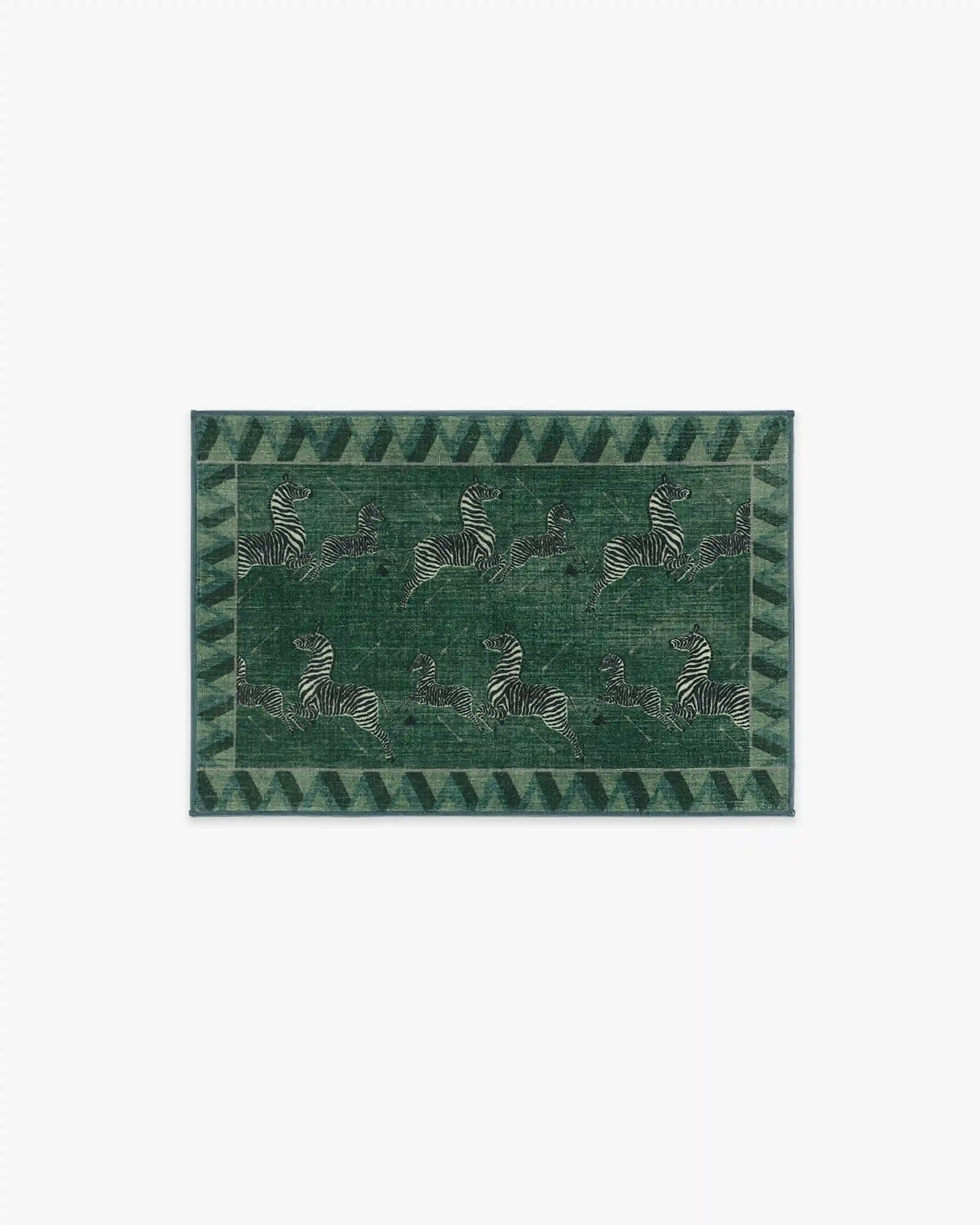 Zebras Green Rug by Scalamandré