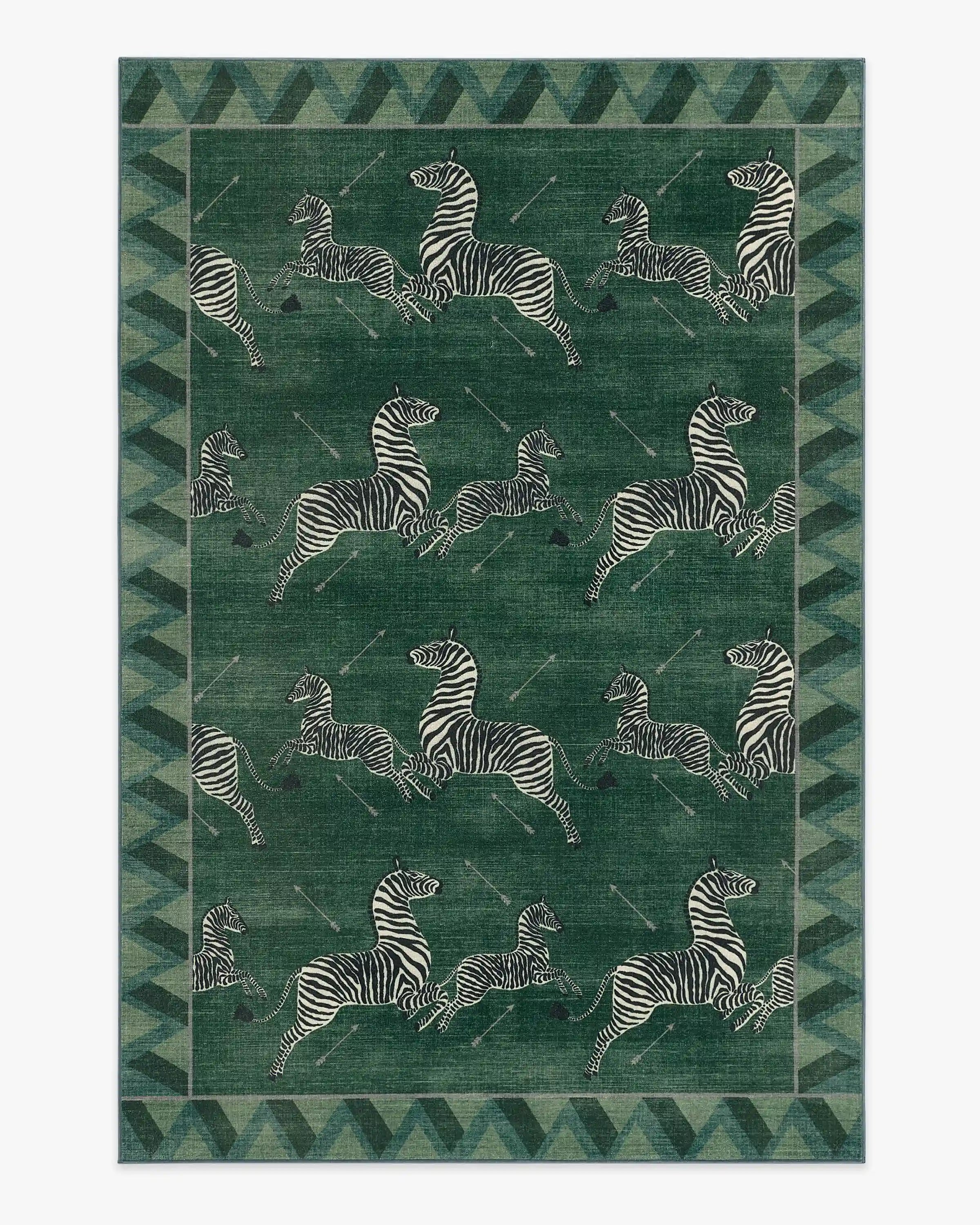Zebras Green Rug by Scalamandré