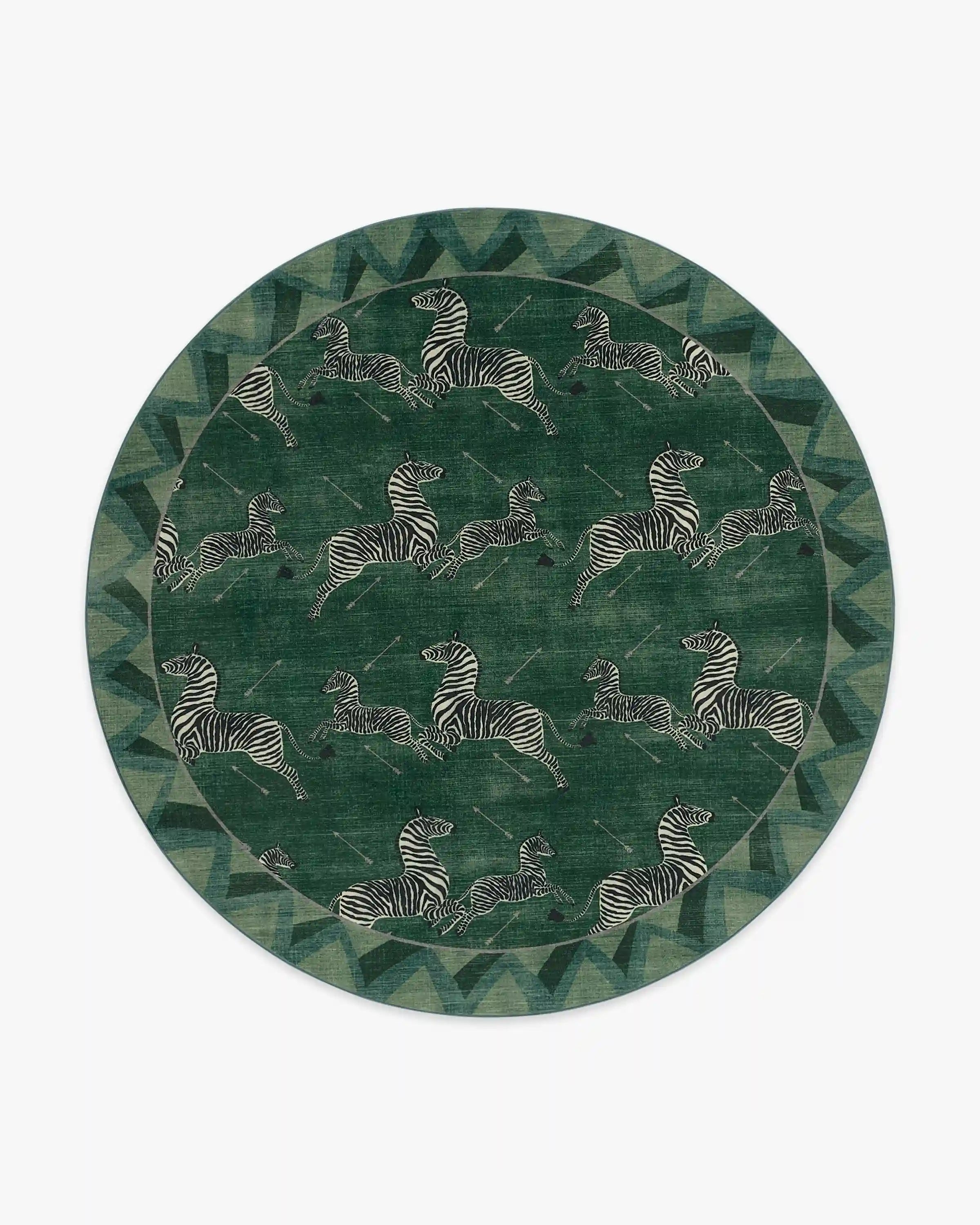 Zebras Green Rug by Scalamandré
