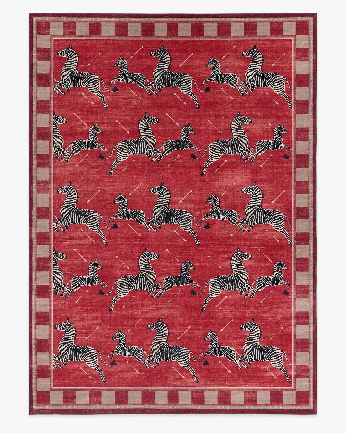 Zebras Red Rug by Scalamandré