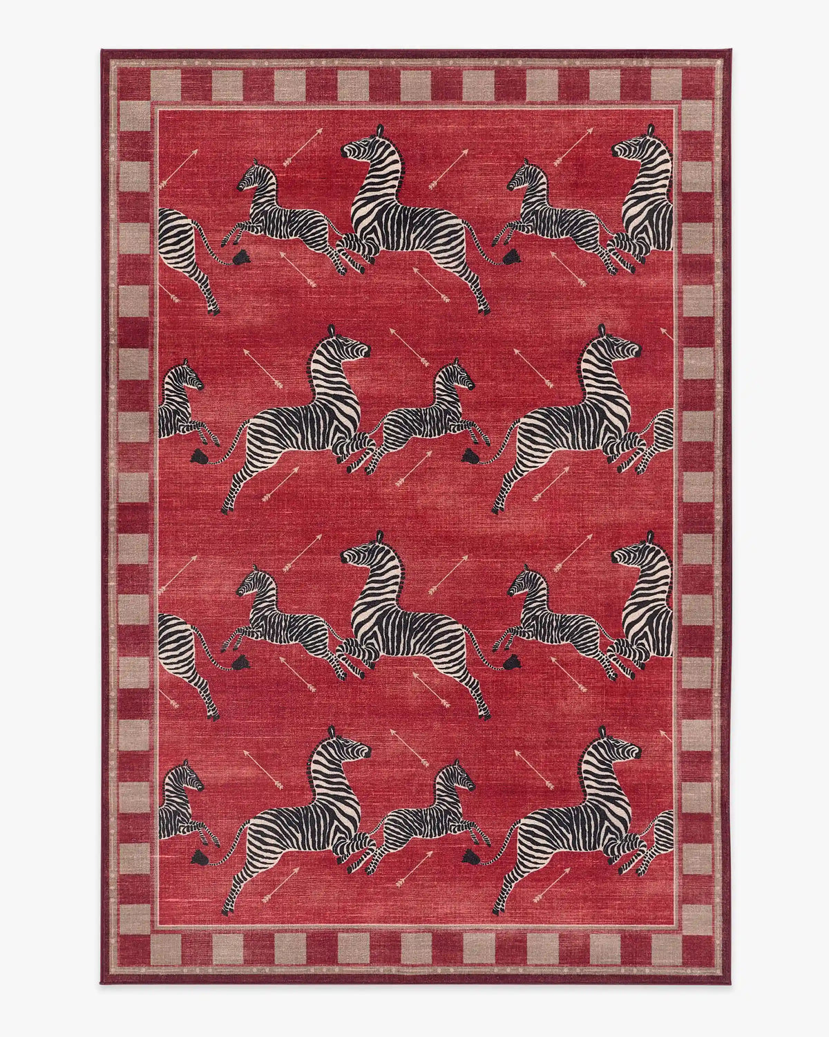 Zebras Red Rug by Scalamandré