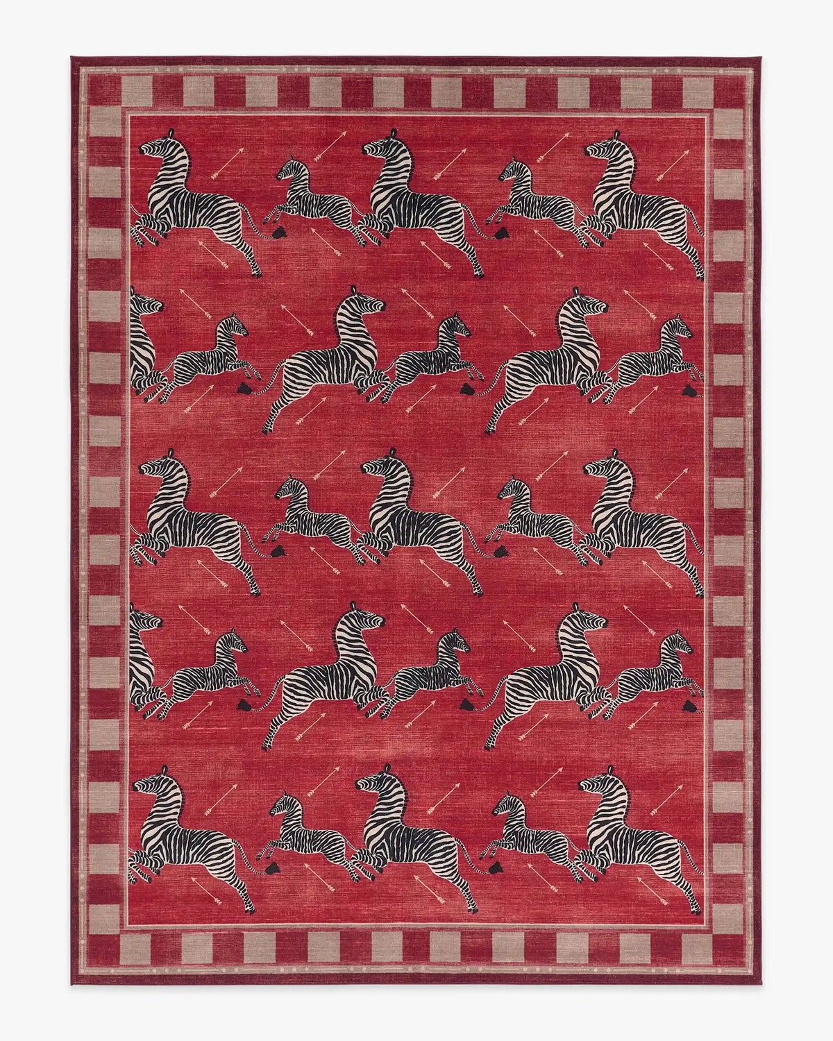 Zebras Red Rug by Scalamandré