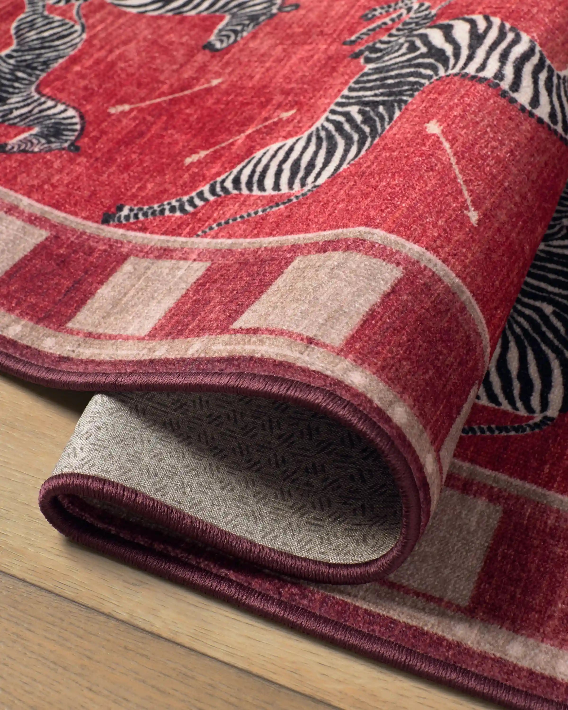 Zebras Red Rug by Scalamandré