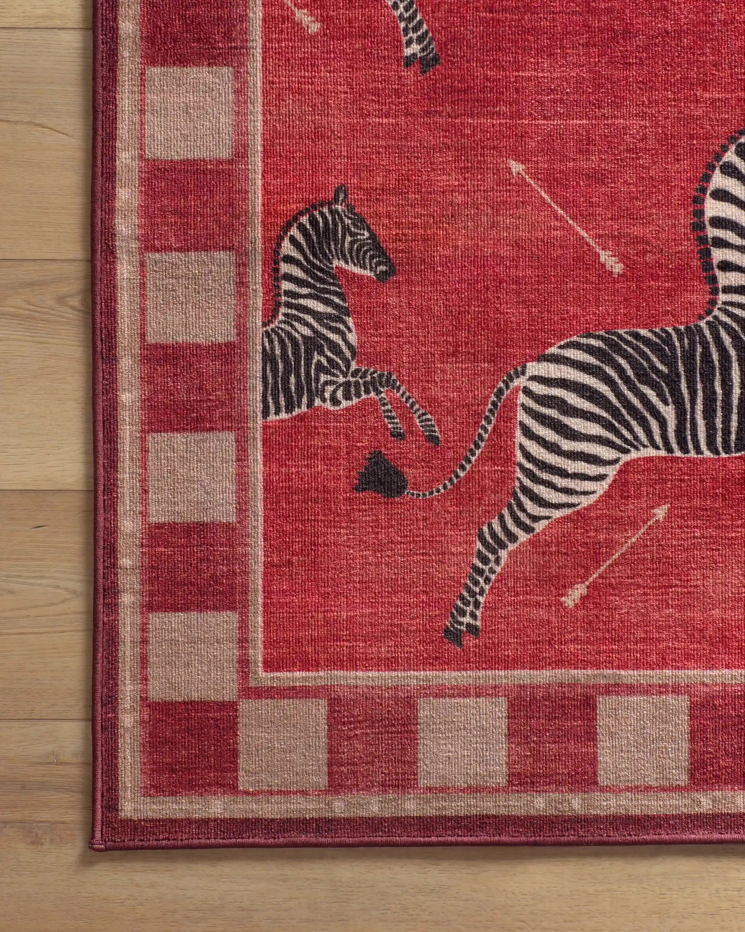 Zebras Red Rug by Scalamandré